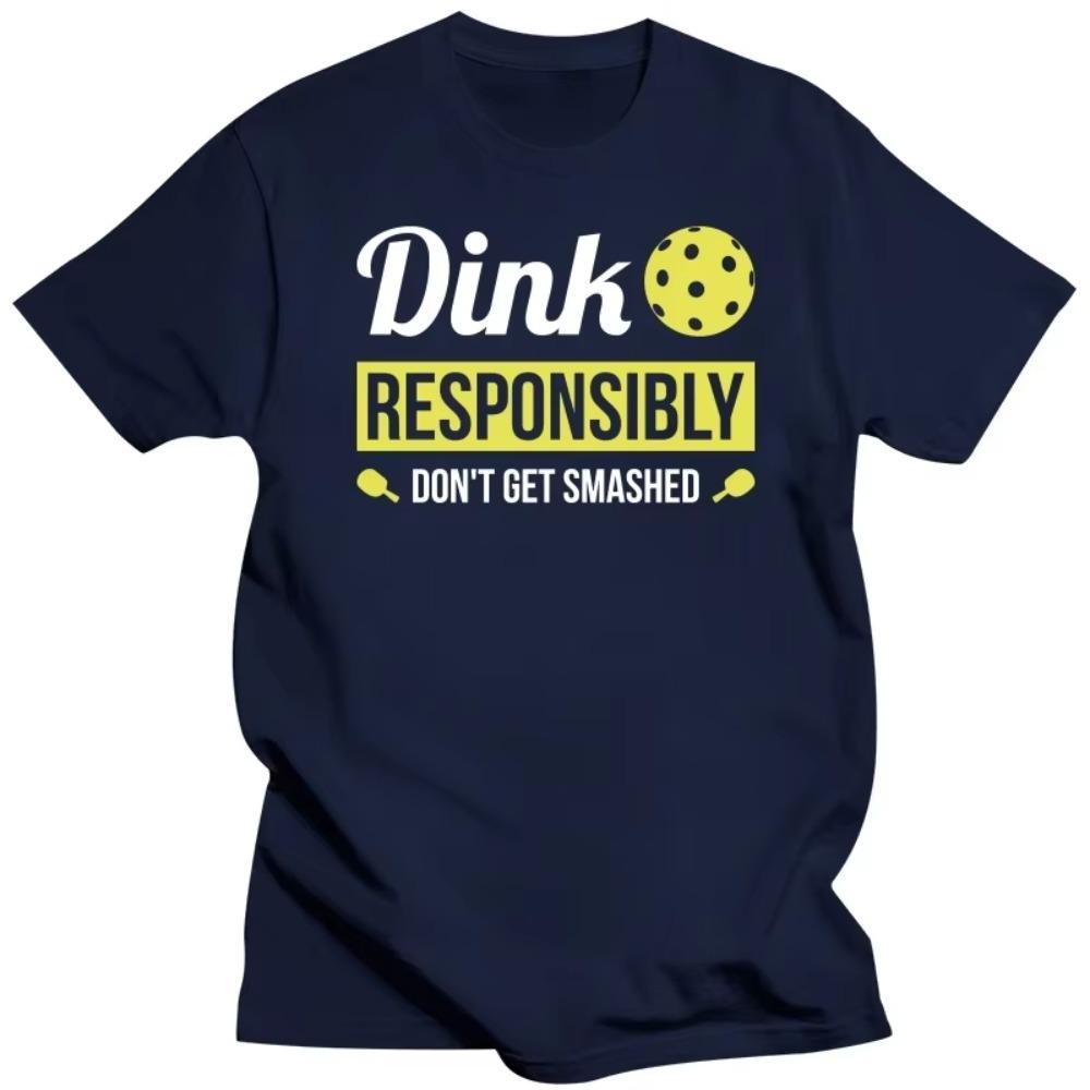Винтажные футболки Dink Responsibly Funny Pickleball для мужчин, хлопковые футболки с круглым вырезом, футболки с коротким рукавом, идея для подарка, одежда