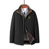 Velvet Thickened Cotton Coat for Men's Winter Jacket for Middle-aged and Elderly Winter Tops Stand Collar Warm Jacket for Men's Cotton Jacket
