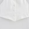 Kaslead New Women Clothes Western Style Fashion Simple and Versatile White Backless Hanging Neck Top