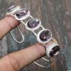 Amethyst Gemstone Handmade Cuff Jewelry 925 Sterling Silver Bangle Adjustable For Her
