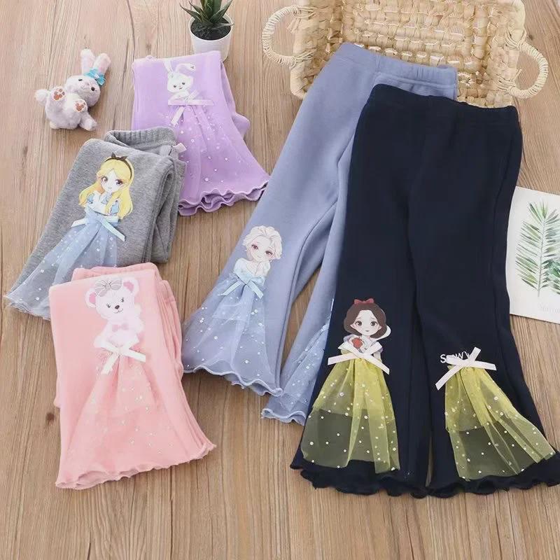 2023 Spring & Autumn Girls' Bell-Bottom Pants - Trendy Western-Style for Little Girls