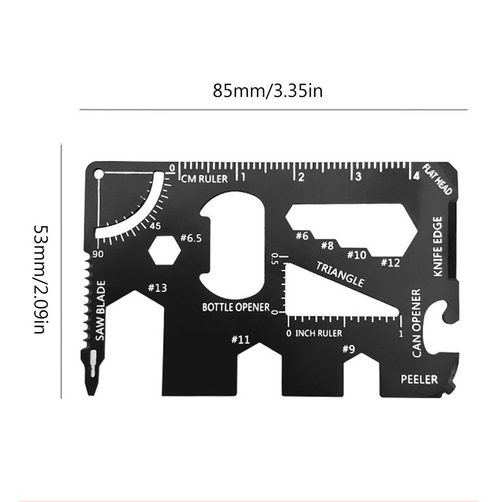 Портативный 15 в 1 инструмент для выживания, кошелек размером с кредитную карту, многофункциональный инструмент из нержавеющей стали для выживания