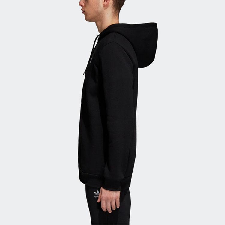 adidas Мужская толстовка с капюшоном и молнией Originals Trefoil Trf Series, теплая, повседневная, спортивная верхняя одежда, куртка, черная DN6016