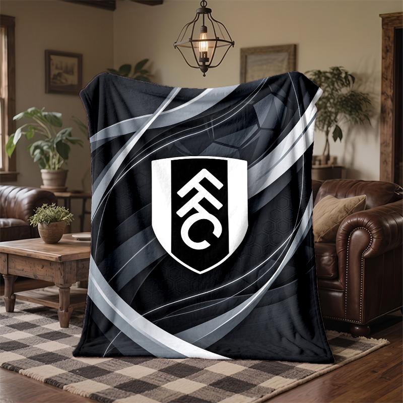 Fulham Football Print Flannel Blanket Soft Warm Sofa Bed Throw Blanket For Home Office Bedroom