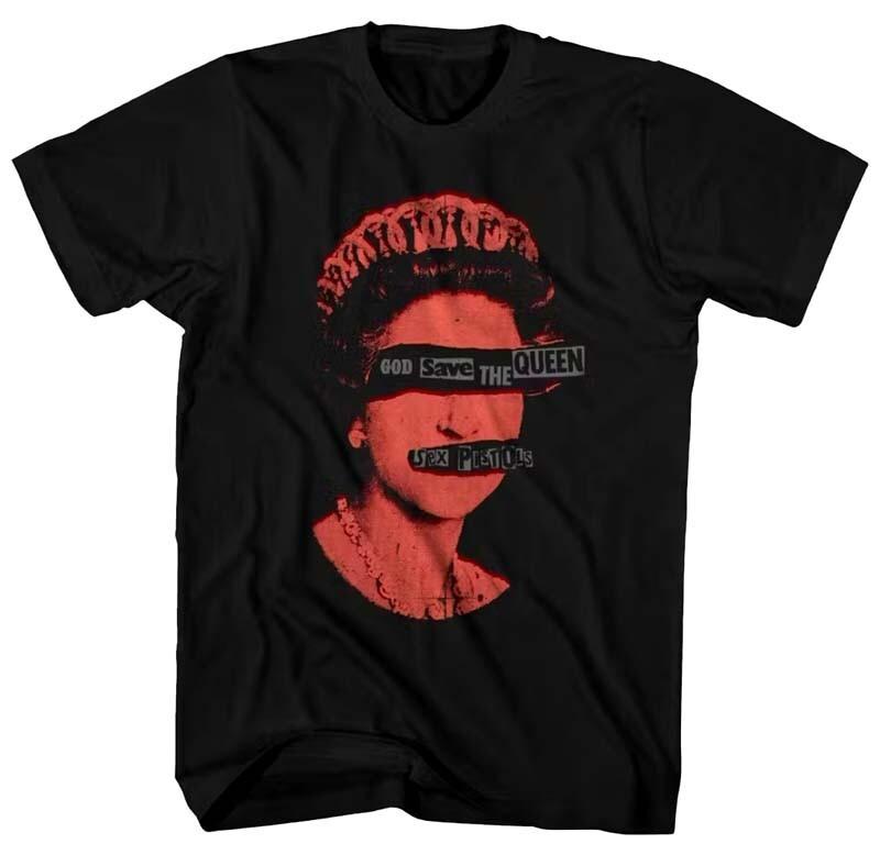 New Authentic Sex Pistols God Save The Queen Red amp Black Punk Band TShirt Unisex T-Shirt