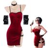 Movie Secret Service Spy Ada Wong Cosplay Dress Robes Uniform Sexy Red Lace Cheongsam Lingerie Outfits Halloween Costume