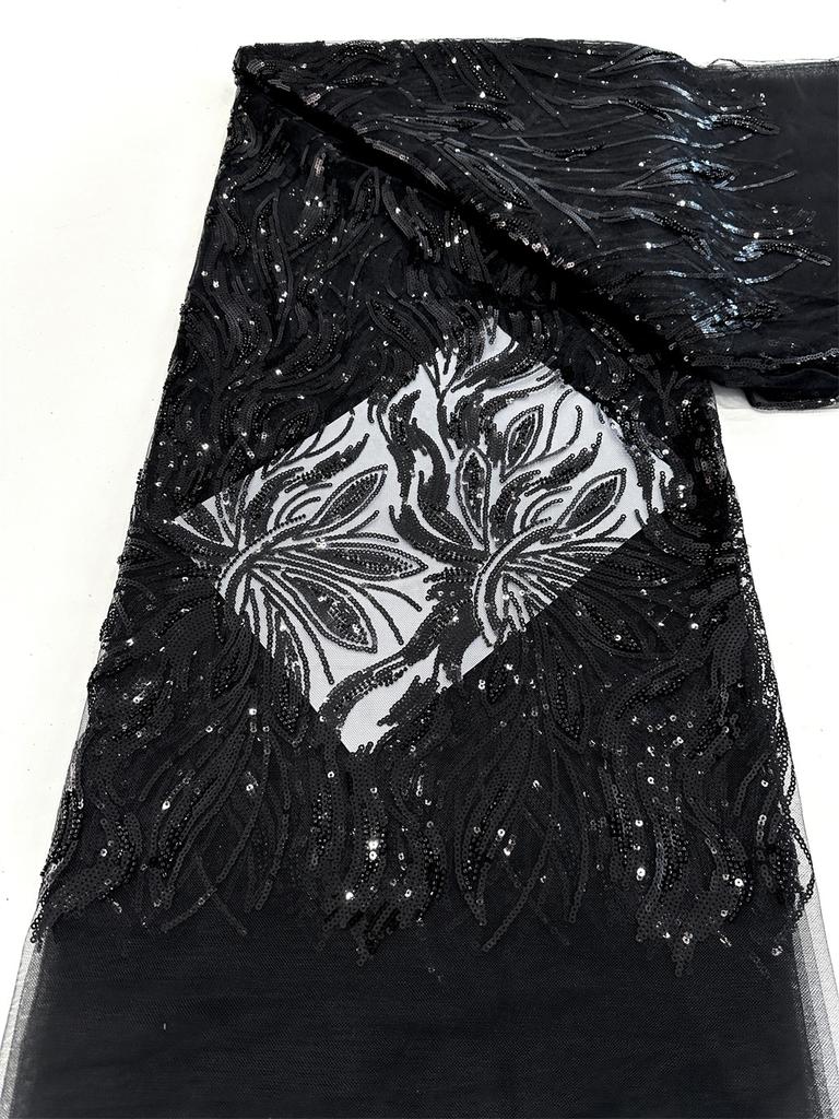 5 ярдов Роскошное африканское кружево с пайетками для жениха 2025 Высококачественные французские нигерийские сетчатые кружевные ткани для шитья платья свадьбы