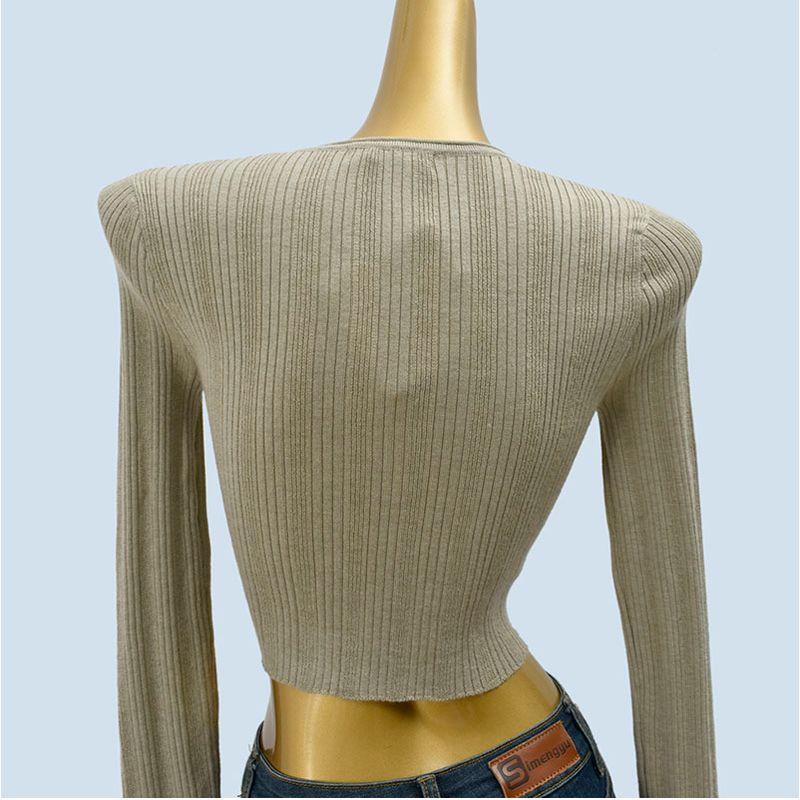 Irregular Bandage Knitted Six Fleece Cardigan Women 2025 Early Autumn New Advanced Western Style Design Sense Top