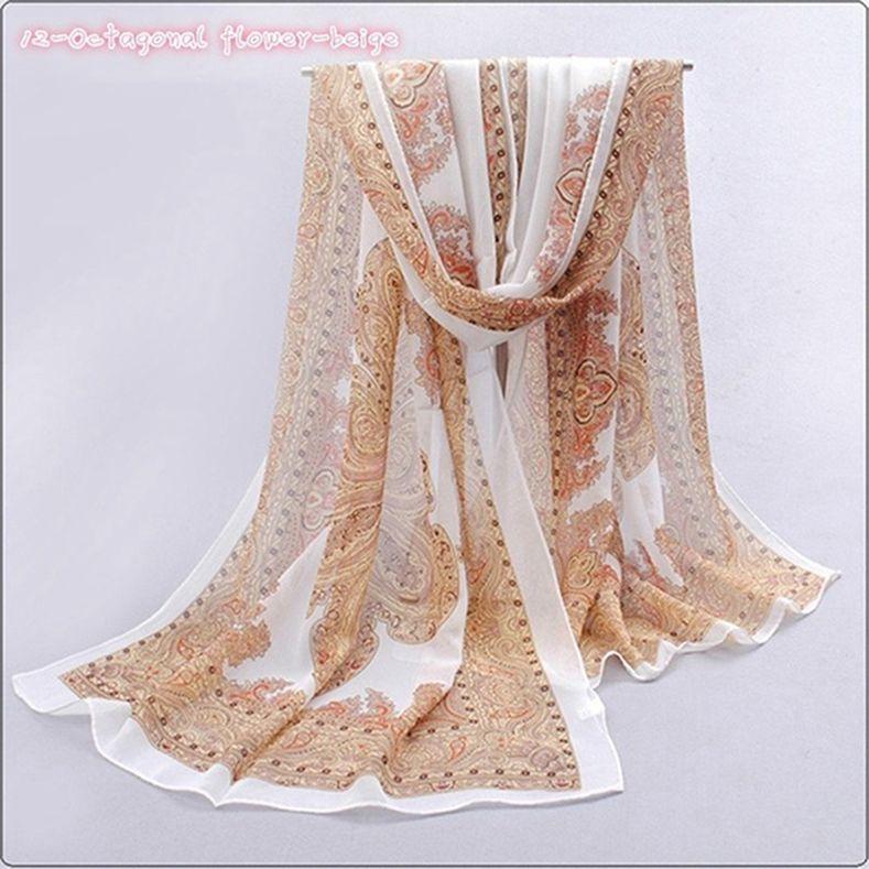 Fashion Women Chiffon Scarf Print Pattern Silk Scarves Shawl High Quality Chiffon Scarf