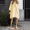 Summer Women's Loose Casual Pocket Solid Color Dress