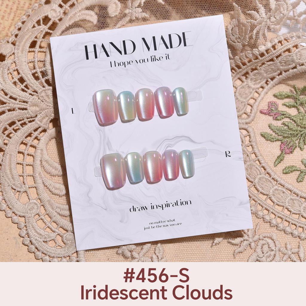 27Style Choice кошачий глаз накладные ногти короткие ручной работы накладные ногти с наклейками инструменты полное покрытие типсы с желеобразным клеем