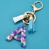 Colorful Acrylic Initial Tassel Keychain - Fashionable Jewelry