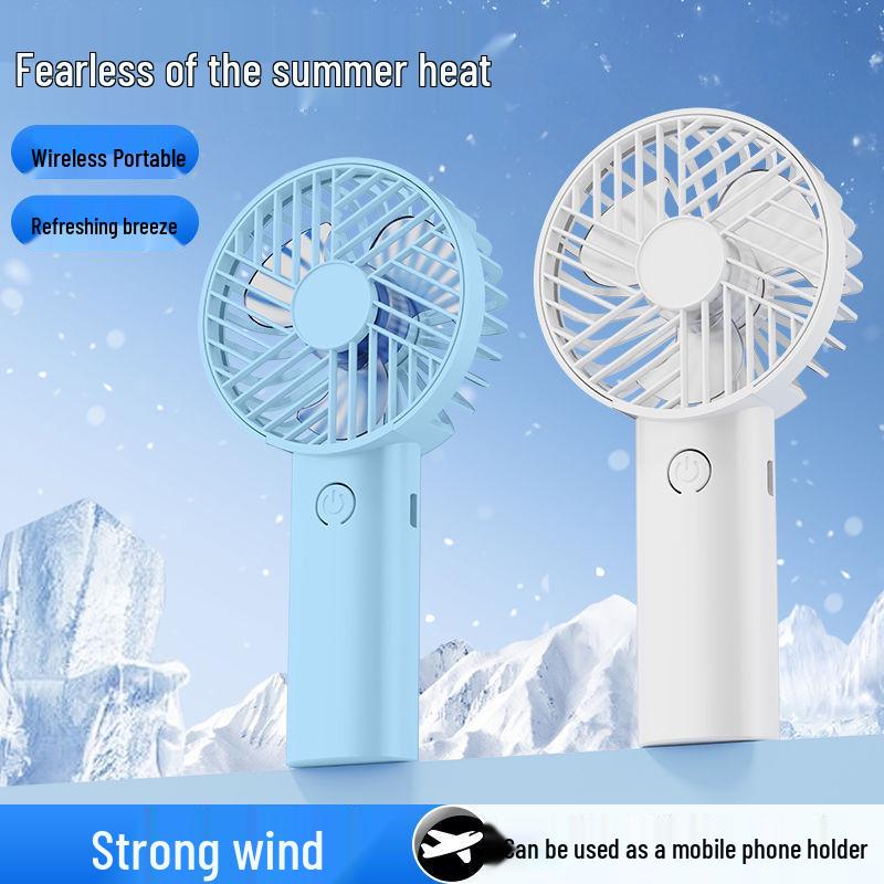 USB Rechargeable Portable Mini Handheld Fan with Phone Holder