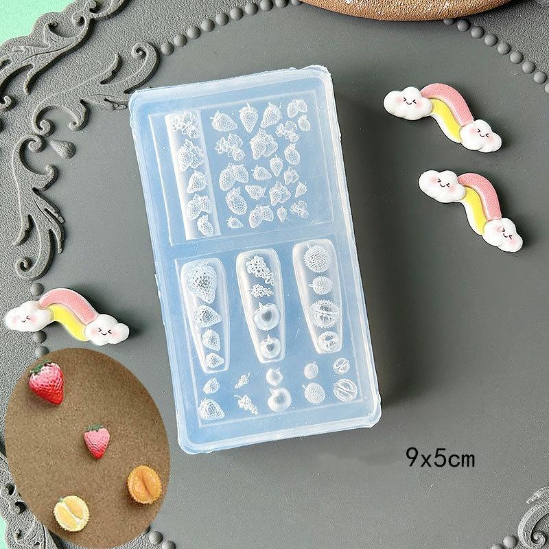 3D Фруктовый силиконовый молд для ногтей Сладкие лепестки цветов Ногти феи Шаблоны DIY Декор для нейл-арта Шаблон для маникюра для нейл-шармов