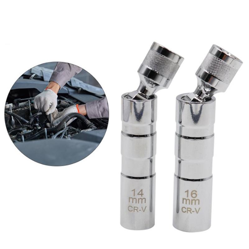 3/8" ключ для свечей зажигания универсальный шарнир магнитный гибкий инструмент для снятия втулки свечи зажигания 14 мм 16 мм привод Cr-V 12-точечный