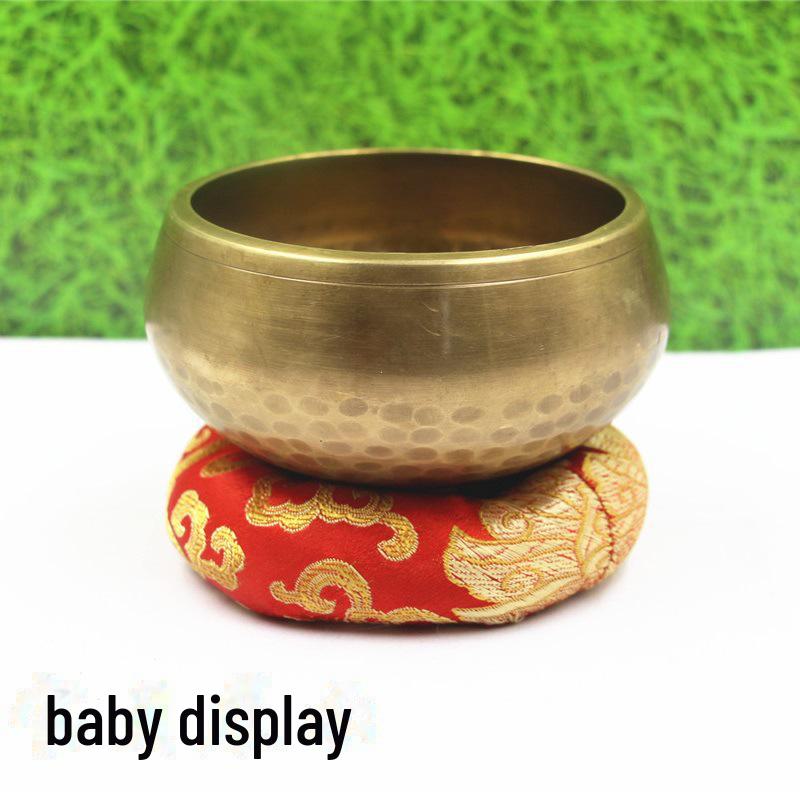 Непальская поющая чаша-подушка из хлопка ручной работы с медным колокольчиком