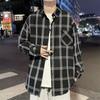 Мужская клетчатая рубашка с длинными рукавами в японском гонконгском стиле, свободная рубашка для мальчиков, летнее модное универсальное повседневное пальто