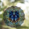 Wolf Wind Chime Outdoor Decor Boho Style Metal Animal Art 360 Rotating Hook Dynamic Spin Gift for Balcony Garden Home