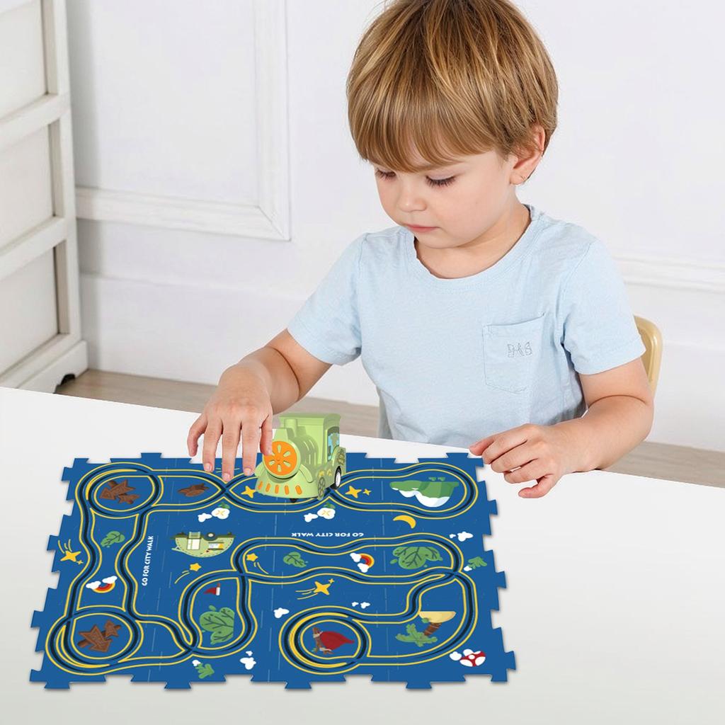 Космическая головоломка железнодорожная машина электрическая головоломка DIY мальчик автомобиль рождественская железнодорожная игрушка поезд