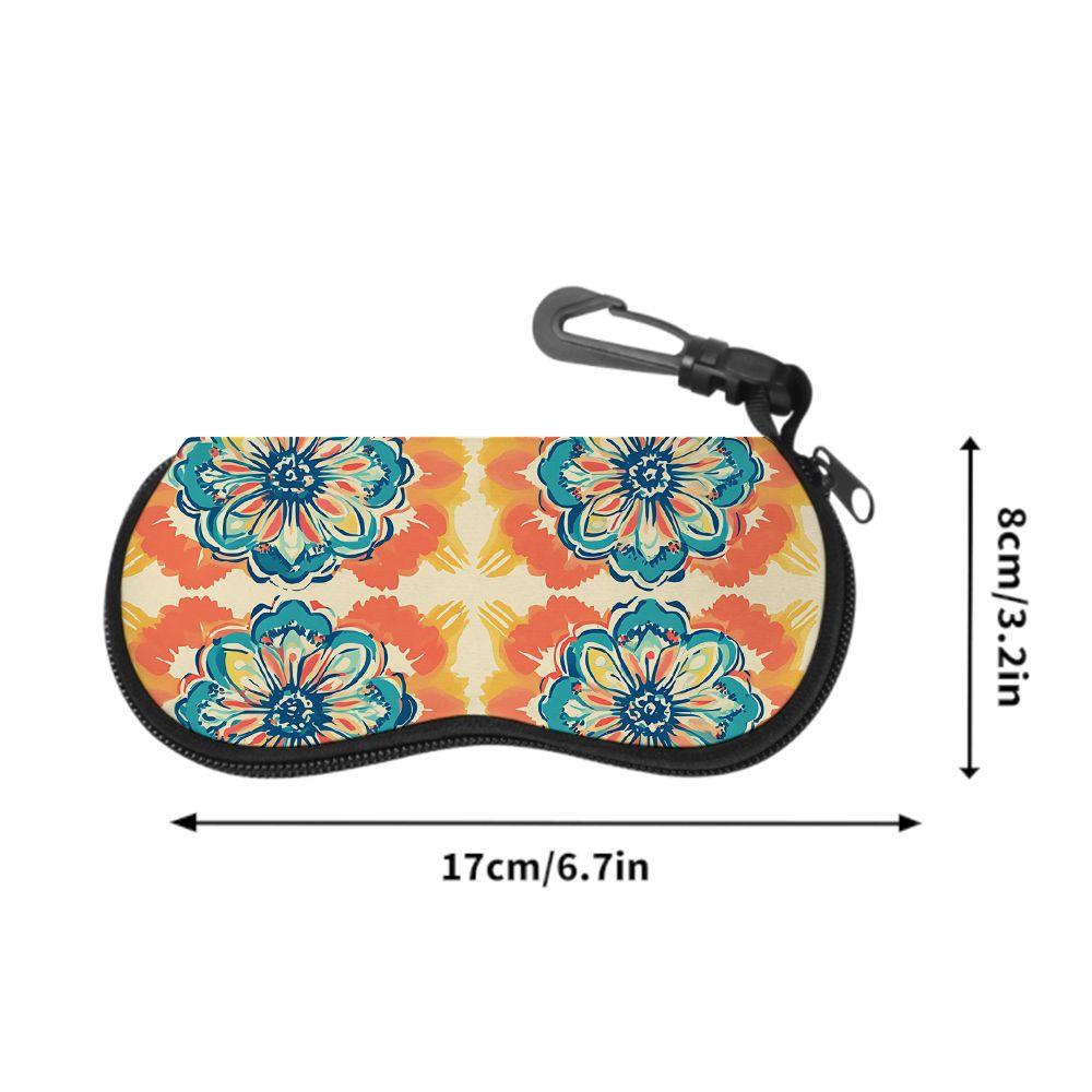 2D-Vintage Floral Pattern Eyewear Protector, Sunglasses Case, Soft Portable Eyeglasses Holder, Stylish Travel Accessories for Women