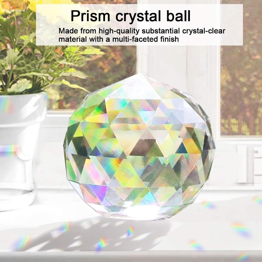 Clear Crystal Ball Prism Window Rainbow Maker Window Prisms Suncatcher for Feng Shui