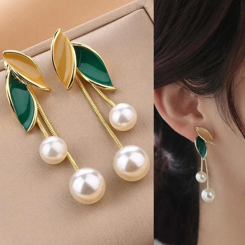 925 Silver Needle Korean Fashion Long Chain Tassel Earrings For Women Metal Earing Jewelry Trending Women's Drop Earrings