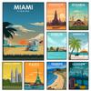 Modern Landscapes Miami Flordia Travel Print Canvas Painting Posters and Prints Wall Art Pictures for Living Room Cuadros