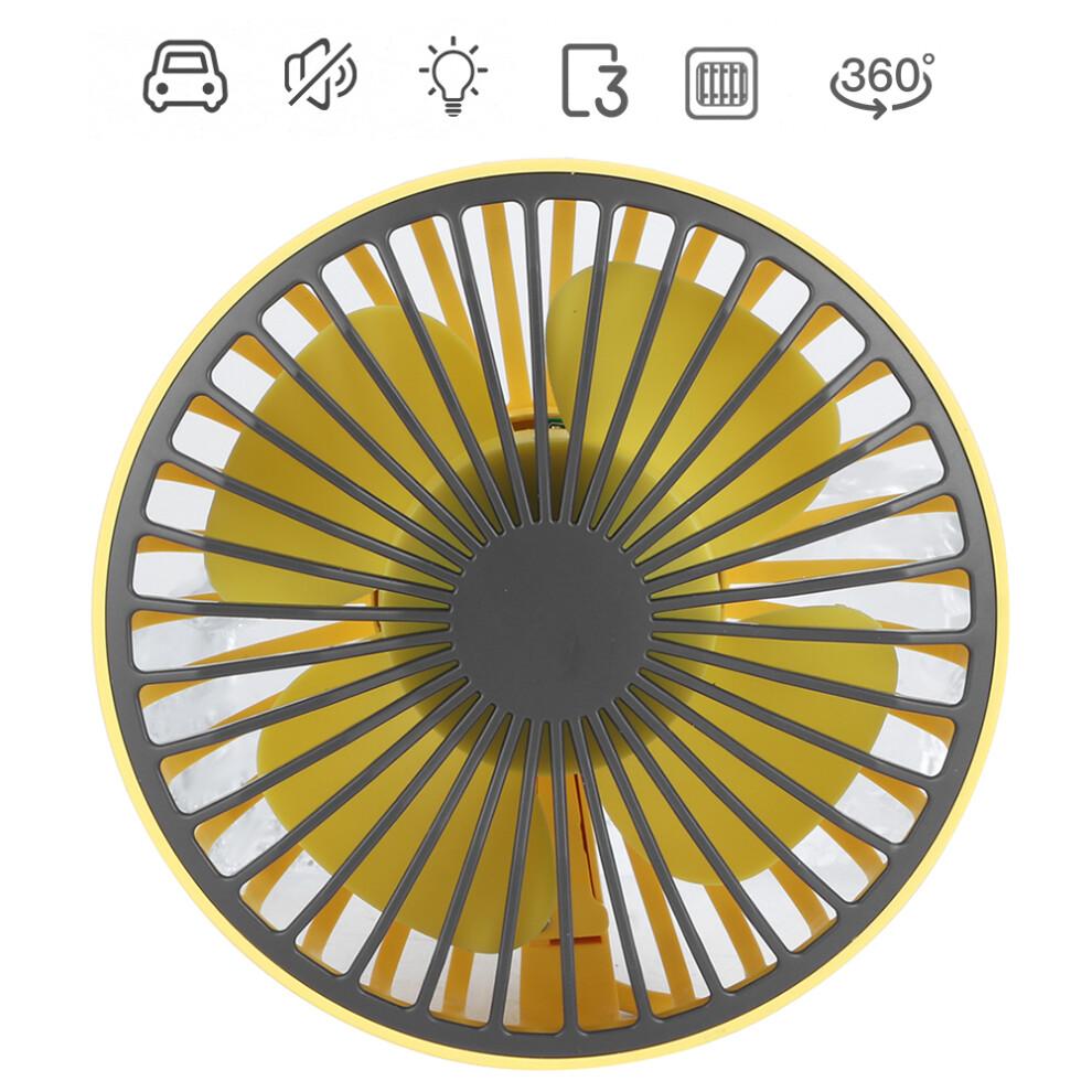 Travel Fan With Adjustable Speeds, Quiet Handheld Fan With Rotating Outlet And LED Light, USB Rechargeable Fan For Indoor Outdoor Cooling