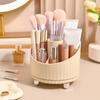 Бежевый вращающийся на 360 градусов органайзер для косметики пластиковый ящик для хранения косметики тщеславие