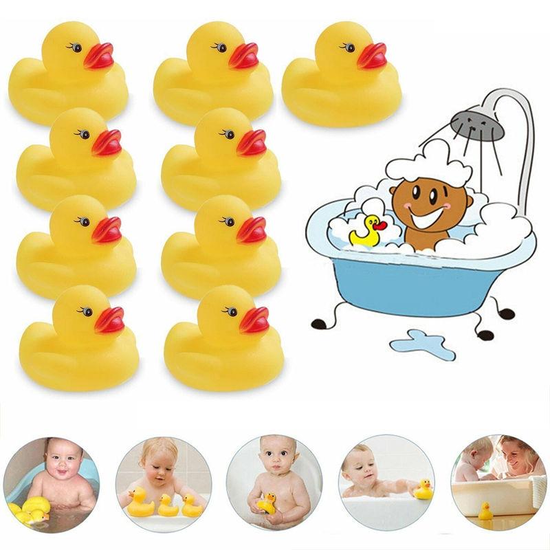 1-30PCS Yellow Mini Rubber Squeaky Ducks Bath Shower Funny Cute Collection Doll Toys
