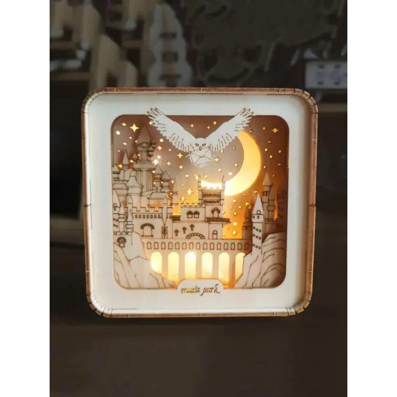 3D Деревянный пазл Ночной светильник, Деревянные пазлы для взрослых, Прикроватная лампа, DIY 3D Деревянные пазлы Светодиодная лампа, Креативные подарки для семьи и друзей