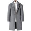 Wool Coat Men's Medium and Long Men's Wool Trench Coat Autumn and Winter New Men's Casual Woolen Coat