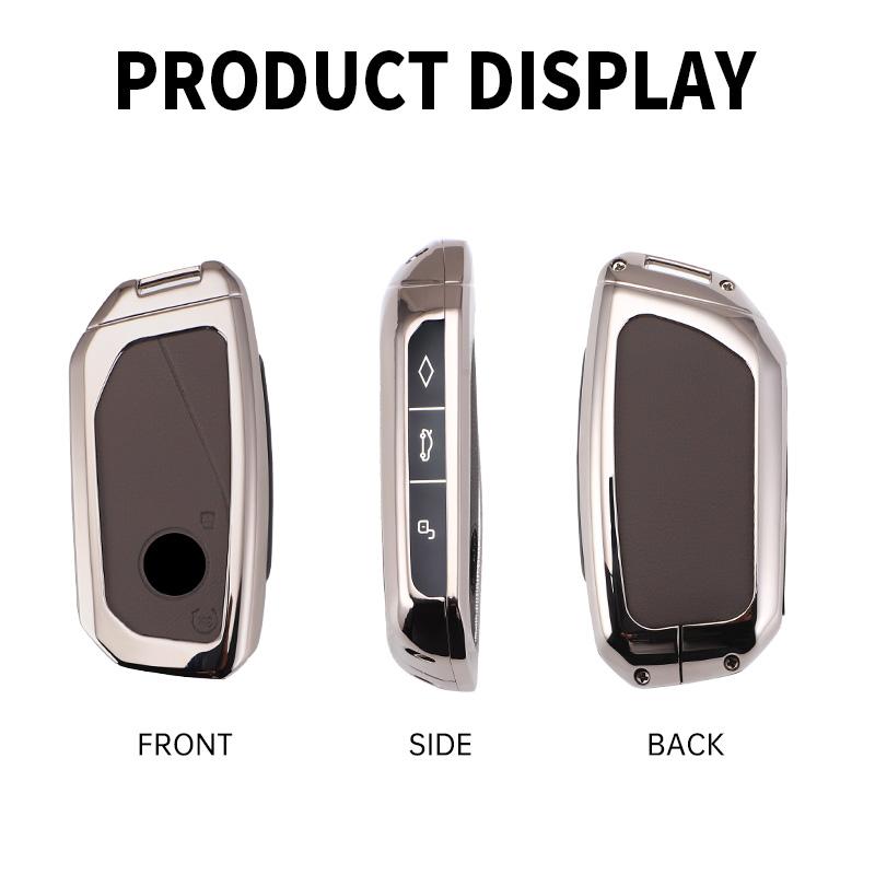 Styling Mouldings Cortex Car Remote Smart Key Fob Case Cover Shell Holder Bag with Keychain For BMW 7 Series XM IX I7 X7 G07 202