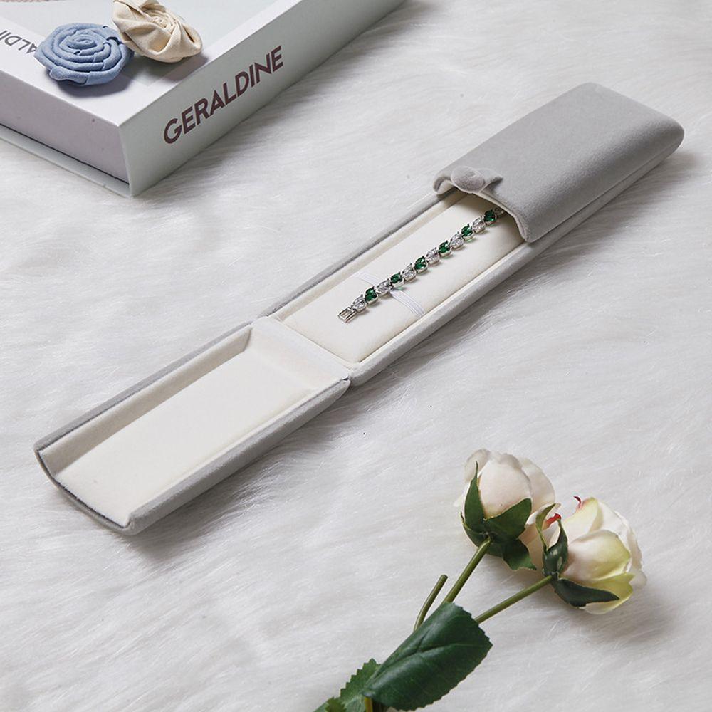 Travel Solid Color Velvet Jewelry Box Double Open Jewelry Box Bracelet Holder Case Gift Box