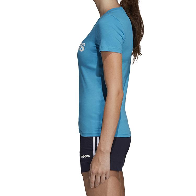 Adidas T Shirts Women's Blue Crew Neck Moderate Straight Fit DU0630