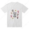 Floral Paw Print Never Walk Alone Quote Men'S Round T Shirt Printing Ultra Comfortable Tee