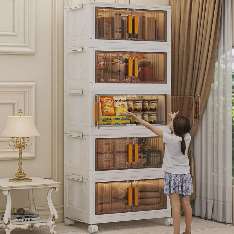 Складной шкаф большой вместимости с магнитными дверцами для детского гардероба или кухонного хранения