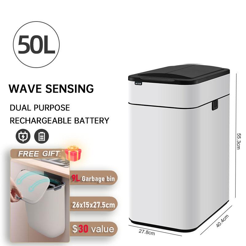 Умный мусорный бак из нержавеющей стали, автоматический датчик, кухонное мусорное ведро, большая емкость, корзины для пищевых отходов, корзина для мусора в ванной комнате