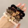 Heart Shape High Elastic Hair Rope Flannel Mini Hair Tie Durable Small Intestine Hair Band  Woman's