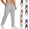 Men's Casual Loose Sports Loose Straight Leg Fitness Belt Pocket Sweatpants