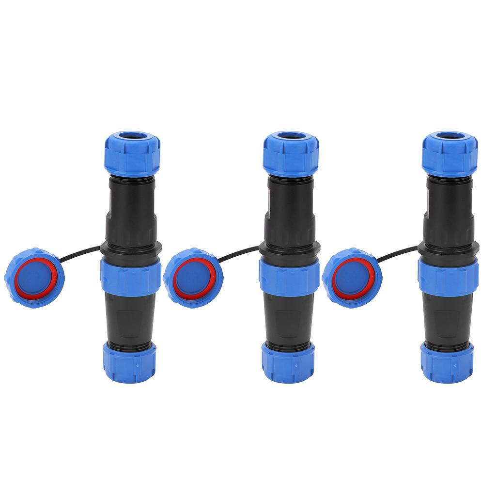 3PCS Industrial Electrical Power Cable Connector 2Pin IP68 Waterproof Aviation Bulkhead Connector AC