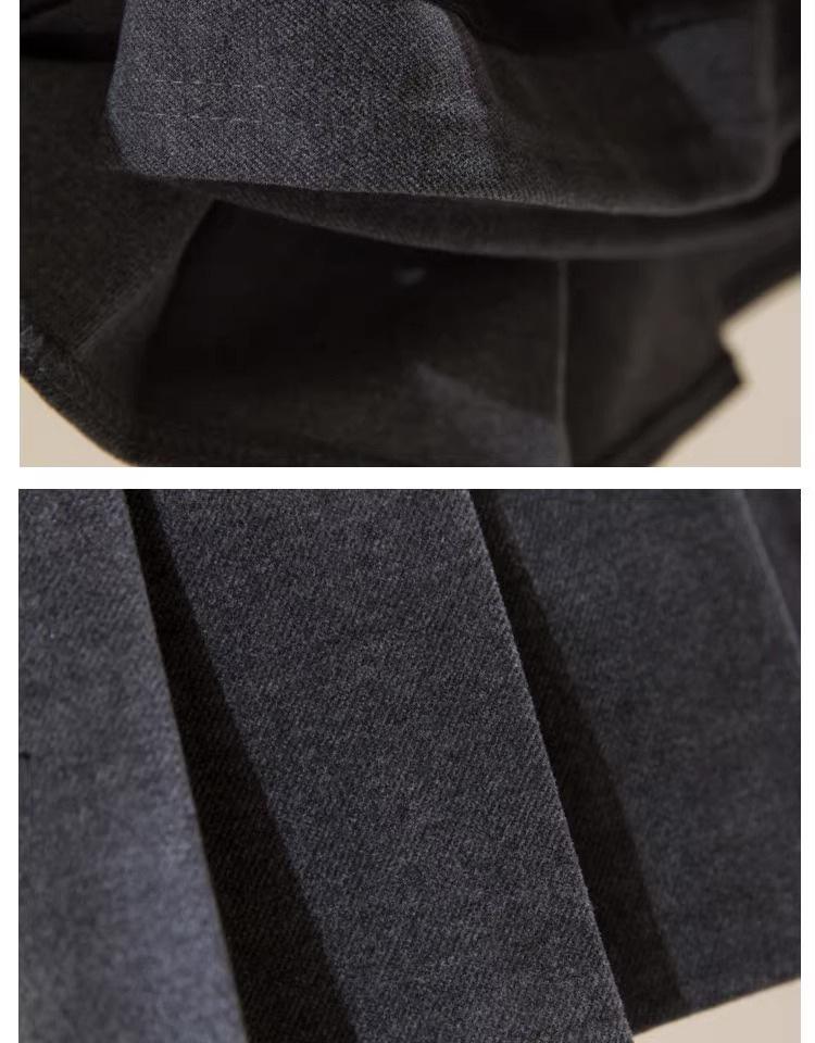 Women's Wool Pleated A-Line Skirt - Autumn/Winter 2025 - High Waist, Slim Fit, School Style, Thick JK Short Skirt