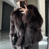 2024 зима новая шуба женская короткая меховая интегрированная имитация меха лисы модная шуба