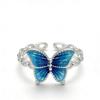 Adjustable Butterfly Ring Women Men Vintage Enamel Copper Jewelry Retro Open Band Statement Piece