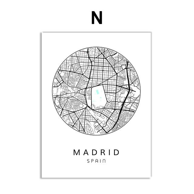 Скандинавский минималистичный холст, картина с картой мира, плакат, Бостен Лэндон, Нью-Йорк, настенное искусство, украшение для дома, комнаты, цитаты, без рамки