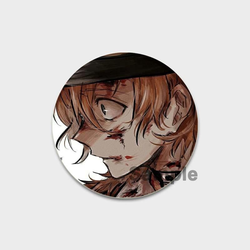 58 мм аниме булавка Bungo Stray Dogs нагрудные булавки Chuuya Ranpo Yosano акриловая брошь ручной работы из эпоксидной смолы значок ювелирный аксессуар для рубашки-сумки