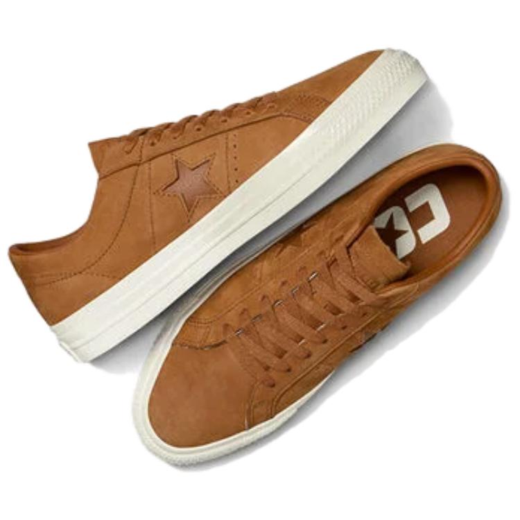 Converse Cons One Star Pro Nubuck Fashion Non-slip Waterproof Low-top Skate Shoes Unisex Brown