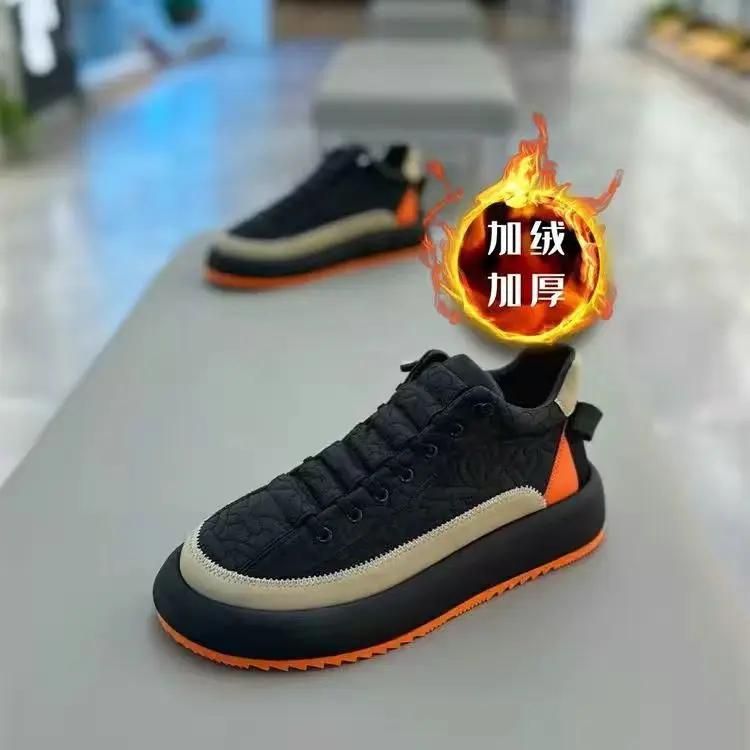 Модные мужские кроссовки повседневные мужские зимние плюшевые кроссовки модные кроссовки из микрофибры на плоской платформе мужские