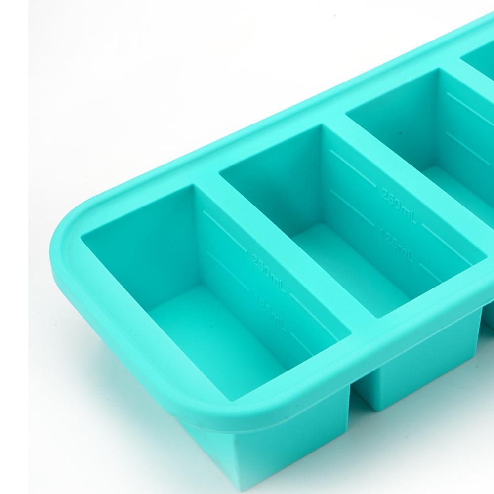 Creative 2/4/6 Grid Silicone Freezer Molds Non-toxic Fresh-keeping Meal Prep Container with Lids Wine Ice Blocks Maker Bar Pub