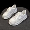 Summer Mesh Breathable Leather Thick-soled White Shoes Women's New Versatile Heightening Board Shoes Casual Sports Shoes